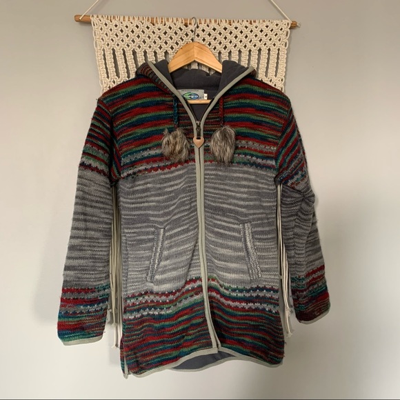 Laundromat Handmade in Nepal 100% Wool Zip Hoodie - Picture 5 of 16